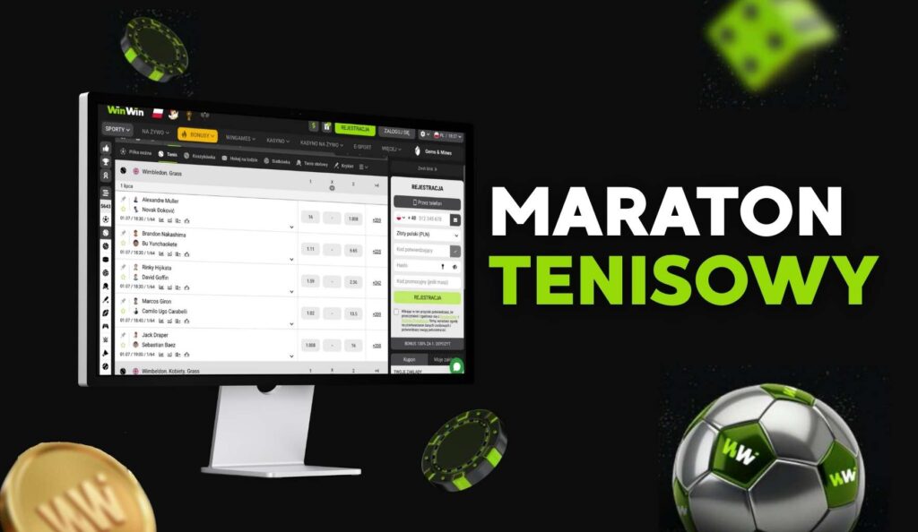 Maraton tenisowy weź udział w losowaniu nagród w największych turniejach tenisowych w Polsce